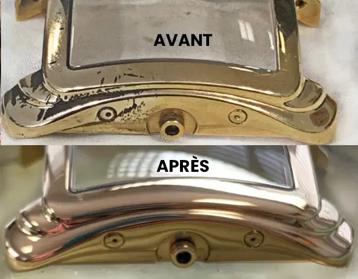 Before and after polishing your watch