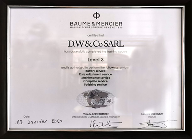 Baume & Mercier Watch Maintenance Services
